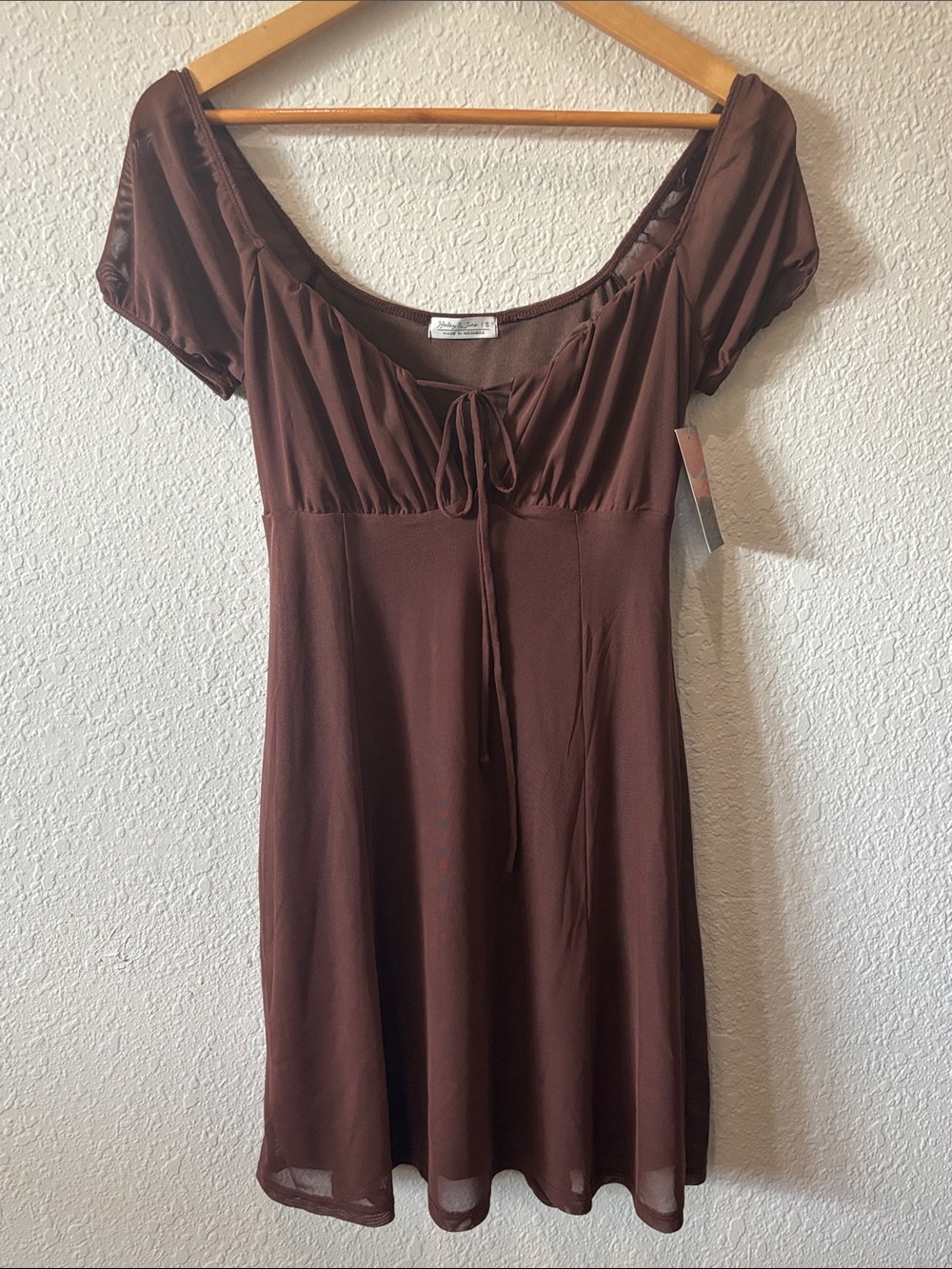 Haley & June Chocolate Brown Tie-Front Dress